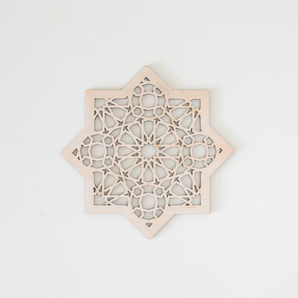 Zed&Q Islamic Product Geometric Star Wooden Decor