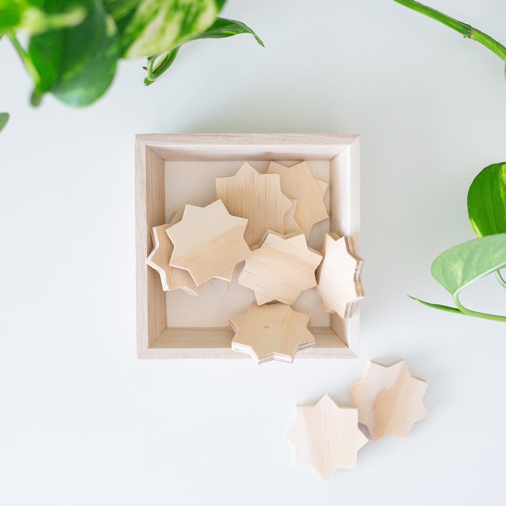 Zed&Q Islamic Product Wooden Star Shapes Wooden Stars
