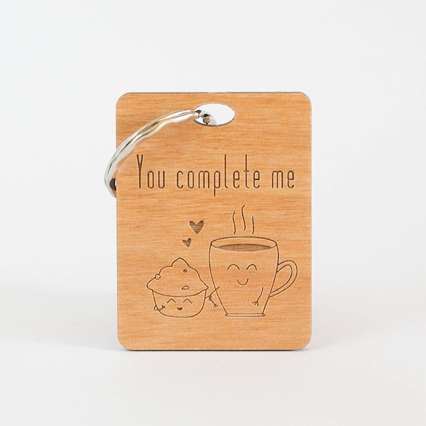 Zed&Q Islamic Product You Complete Me Keyring Wooden Keyring