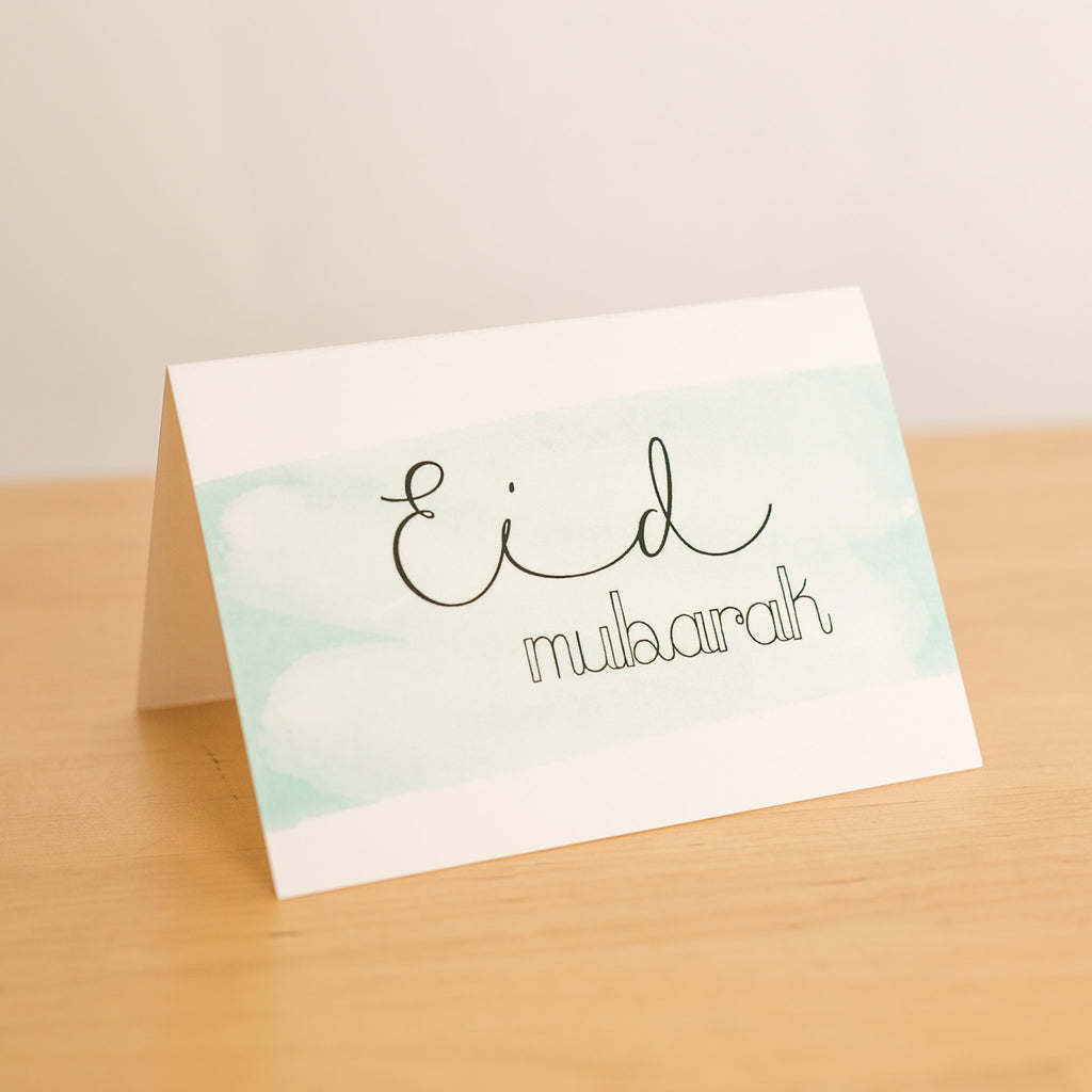 Zed&Q Islamic Product Teal Eid Mubarak Card