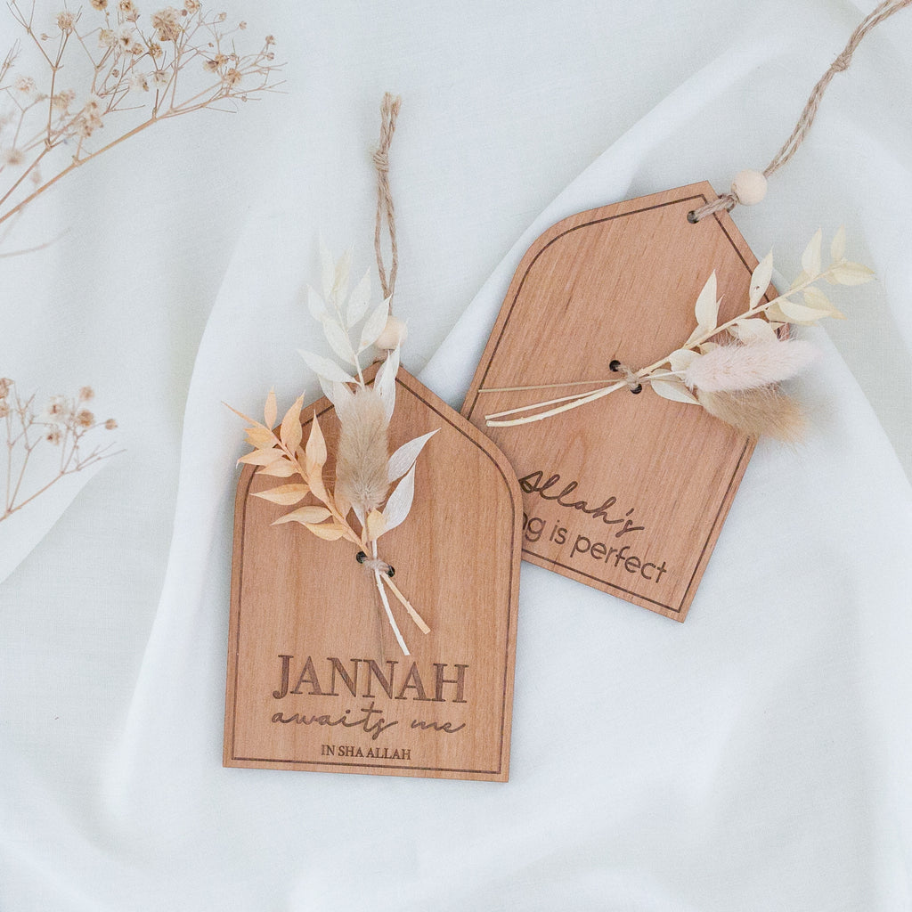 Jannah Awaits Me Floral Plaque