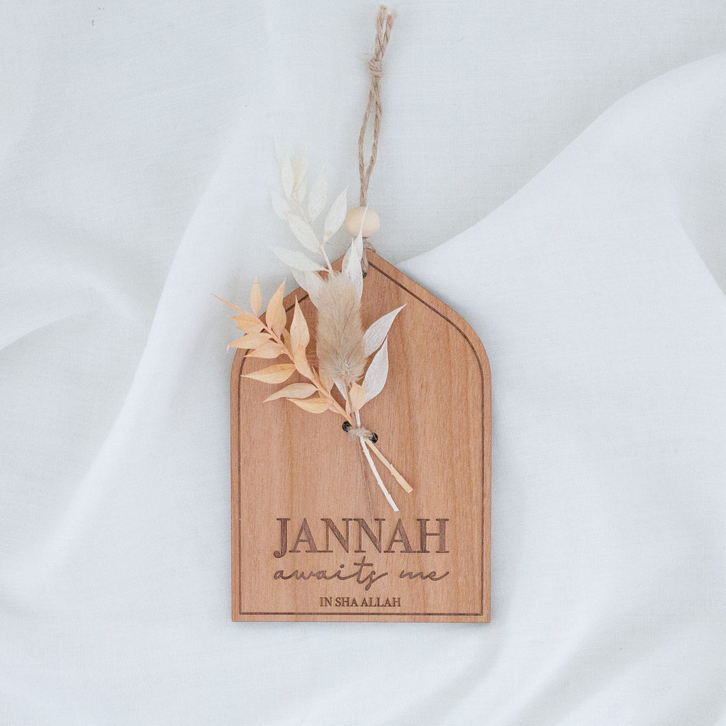 Jannah Awaits Me Floral Plaque