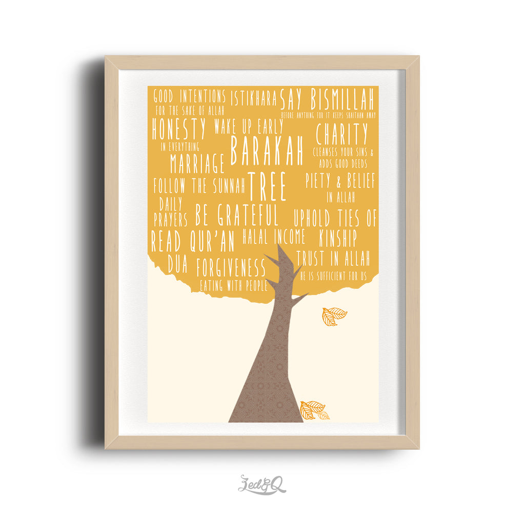 Zed&Q Islamic Product Print- Barakah Tree Print