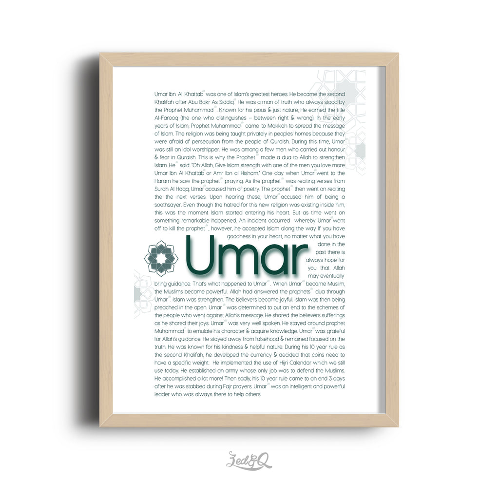 Zed&Q Islamic Product Story of Umar Print