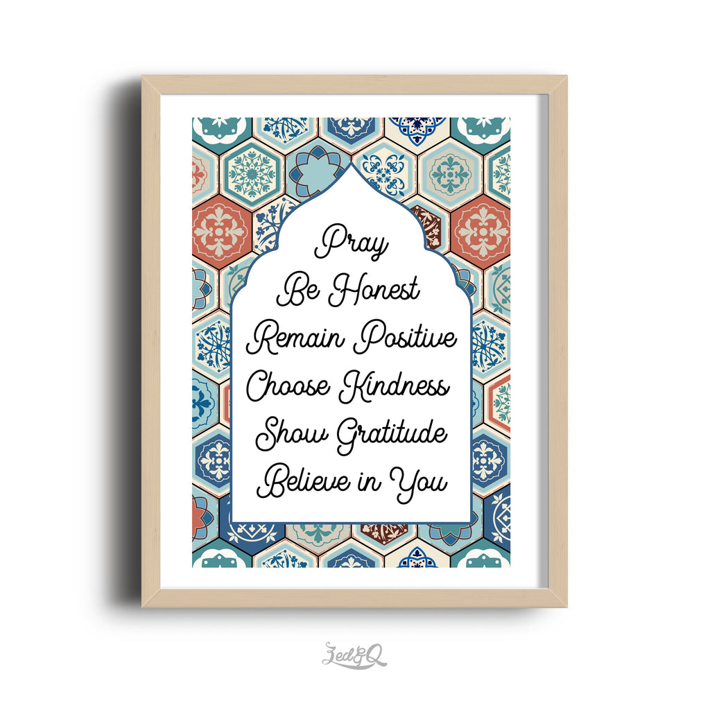 Zed&Q Islamic Product {Moroccan Bliss} House Values Print