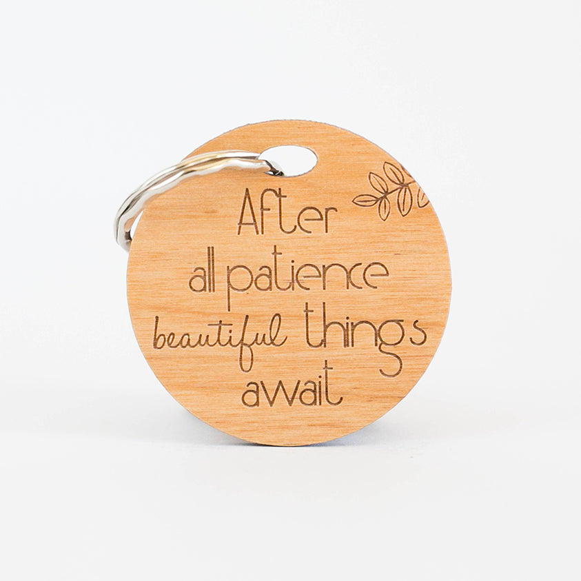 Zed&Q Islamic Product Patience Keyring Wooden Keyring