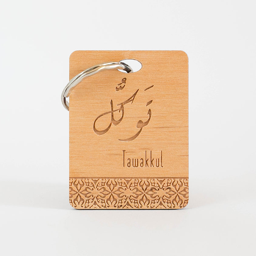 Zed&Q Islamic Product Tawakkul Keyring Wooden Keyring